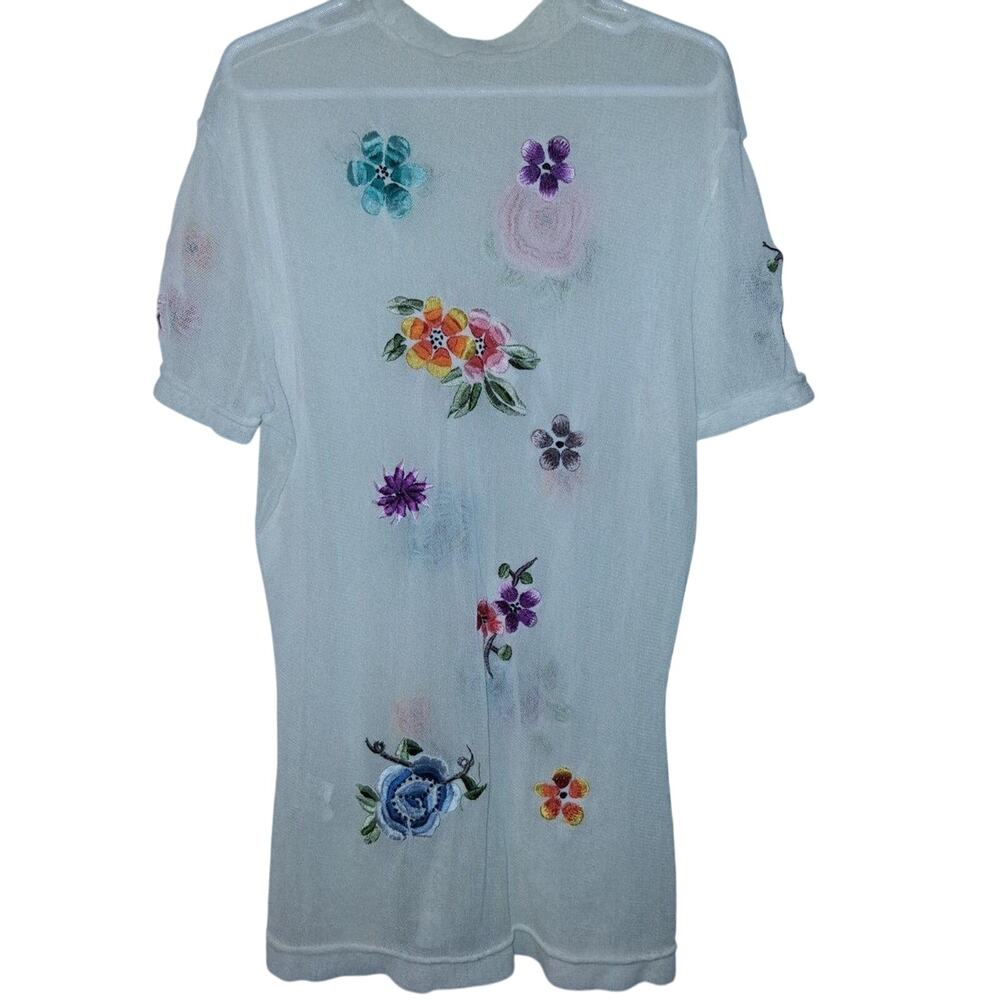 Sheer Floral Mesh Top – Embroidered Detail – One of a Kind - Picture 2 of 2